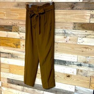J.Crew size 8 light brown color high waisted bag  pants with pockets and belt